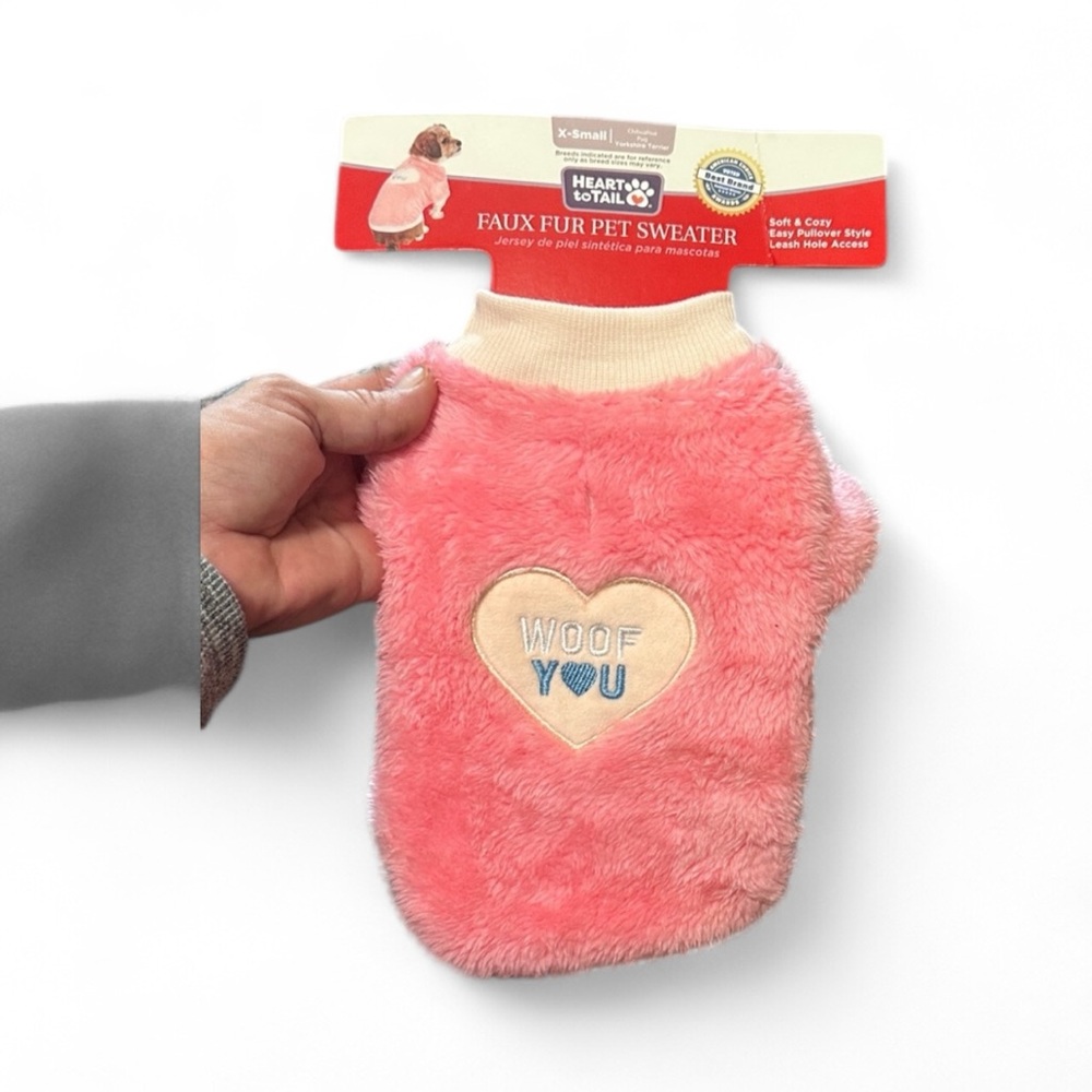 Pink Faux Fur Pet Sweater